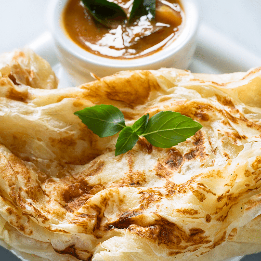 roti mauritien avec un bol de curry